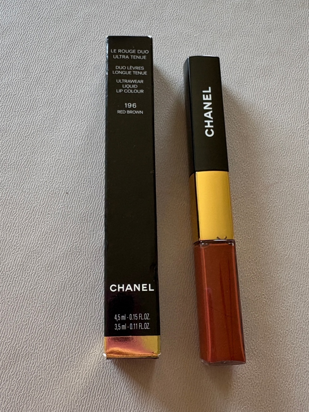 CHANEL LE ROUGE DUO ULTRA TENUE Ultrawear Liquid Lip Colour 196 RED BROWN NIB